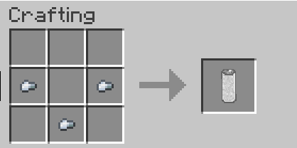 Three iron nuggets in the bucket formation creating an empty can