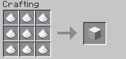 Sugar block Recipe (9 sugar in a crafting table)